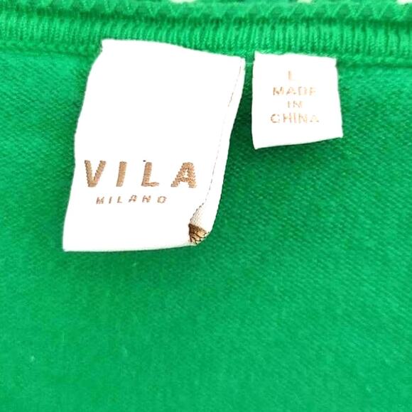 VILA Milano Vneck Sweater Pullover Green Large - Picture 2 of 4